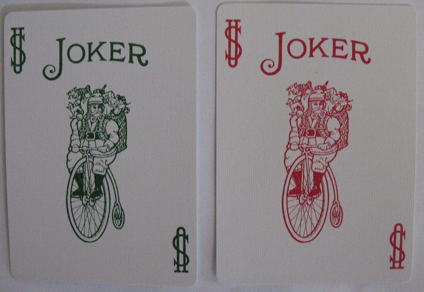 Bicycle 225 Red Deck Green Santa Maiden Back Playing Cards 
