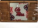 NCAA Bamboo Serving Tray with Glass Insert of Ole Miss 