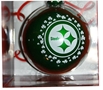 NFL Pittsburgh Steelers Green Glass Ornament Shamrock Christmas Tree Ornaments - 
