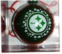 NFL Pittsburgh Steelers Green Glass Ornament Shamrock Christmas Tree Ornaments 