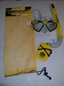 Aqua Lung Cozumel III/Fiji Mask/Eco Jr. Snorkel Asst Yellow With Waterproof ID Holder 