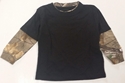 3T AP Realtree Black T-shirt w/ Camouflage Long Sleeves 