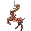 Silver Bells Christmas Prancing Reindeer Collectible Tin Christmas Ornament 